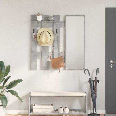 vidaXL Wandmontierter nachttisch Wandhalterung Betongrau Holzwerkstoff - Grau vidaXL Wandmontierter nachttisch Wandhalterung Betongrau Holzwerkstoff - Grau