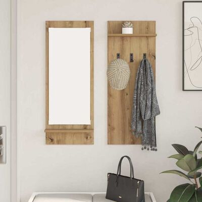 vidaXL Wandmontierter nachttisch Wandhalterung Artisan-Eiche - Braun vidaXL Wandmontierter nachttisch Wandhalterung Artisan-Eiche - Braun