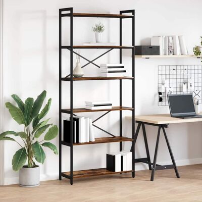 vidaXL Bücherregal Geräucherte Eiche 80 x 30 x 189,5 cm Holzwerkstoff - Braun vidaXL Bücherregal Geräucherte Eiche 80 x 30 x 189,5 cm Holzwerkstoff - Braun