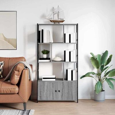 vidaXL Bücherregal Grau Sonoma 80 x 30 x 155,5 cm Holzwerkstoff - Grau vidaXL Bücherregal Grau Sonoma 80 x 30 x 155,5 cm Holzwerkstoff - Grau