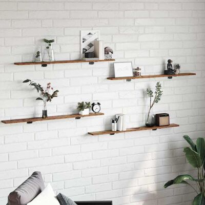 vidaXL Regalbrett 3 Ebenen 4 stk. 100 x 10 x 1,5 cm Holzwerkstoff - Braun vidaXL Regalbrett 3 Ebenen 4 stk. 100 x 10 x 1,5 cm Holzwerkstoff - Braun