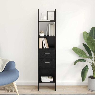 vidaXL Bücherregal Schwarz Eichen-Optik 40 x 35 x 180 cm Holzwerkstoff - Schwarz vidaXL Bücherregal Schwarz Eichen-Optik 40 x 35 x 180 cm Holzwerkstoff - Schwarz