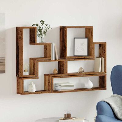 vidaXL Wandregal Wandhalterung Altholz 96 x 12 x 64 cm - Braun vidaXL Wandregal Wandhalterung Altholz 96 x 12 x 64 cm - Braun