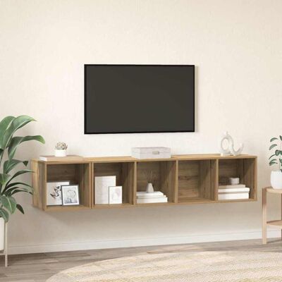 vidaXL TV-Schrank Set Wandmontiert 2 pcs Artisan-Eiche Holzwerkstoff - Braun vidaXL TV-Schrank Set Wandmontiert 2 pcs Artisan-Eiche Holzwerkstoff - Braun