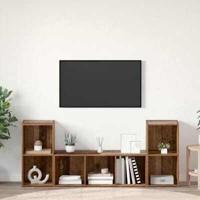 vidaXL TV-Schrankset Wandmontiert 3 pcs Braun Holzwerkstoff - Braun vidaXL TV-Schrankset Wandmontiert 3 pcs Braun Holzwerkstoff - Braun