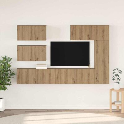 vidaXL TV-Schrankset Wandmontiert 6 pcs Artisan-Eiche Holzwerkstoff - Braun vidaXL TV-Schrankset Wandmontiert 6 pcs Artisan-Eiche Holzwerkstoff - Braun