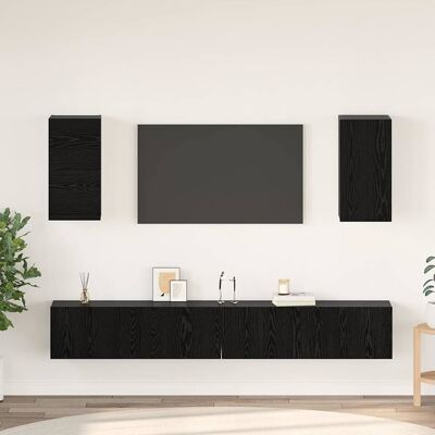 vidaXL Wand-TV-Schrank 3 pcs 100 x 30 x 30 cm Schwarz Eichen-Optik - Schwarz vidaXL Wand-TV-Schrank 3 pcs 100 x 30 x 30 cm Schwarz Eichen-Optik - Schwarz