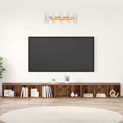 vidaXL TV-Schrankset 3 pcs Altholz 37 x 35 x 107 cm Holzwerkstoff - Braun vidaXL TV-Schrankset 3 pcs Altholz 37 x 35 x 107 cm Holzwerkstoff - Braun