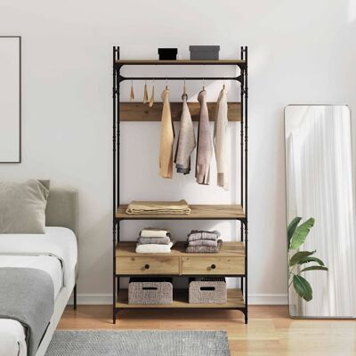 vidaXL Kleiderschrank Artisan-Eiche 89 x 39 x 184.5 cm Holzwerkstoff - Braun vidaXL Kleiderschrank Artisan-Eiche 89 x 39 x 184.5 cm Holzwerkstoff - Braun