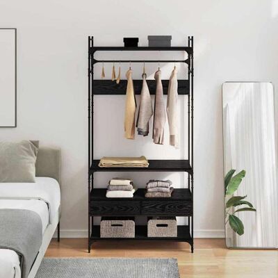 vidaXL Kleiderschrank Schwarz Eichen-Optik 89 x 39 x 184.5 cm - Schwarz vidaXL Kleiderschrank Schwarz Eichen-Optik 89 x 39 x 184.5 cm - Schwarz