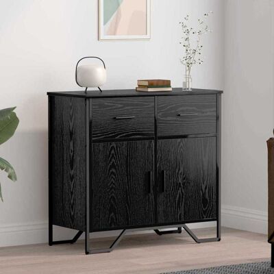 vidaXL Sideboard Schwarz Eichen-Optik 79,5 x 35,5 x 74,5 cm - Schwarz vidaXL Sideboard Schwarz Eichen-Optik 79,5 x 35,5 x 74,5 cm - Schwarz