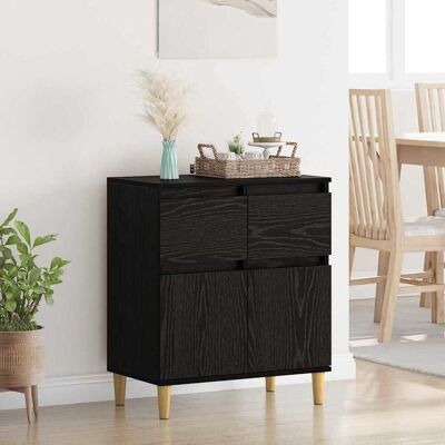 vidaXL Sideboard Schwarz Eichen-Optik 60 x 35 x 70 cm Holzwerkstoff - Schwarz vidaXL Sideboard Schwarz Eichen-Optik 60 x 35 x 70 cm Holzwerkstoff - Schwarz