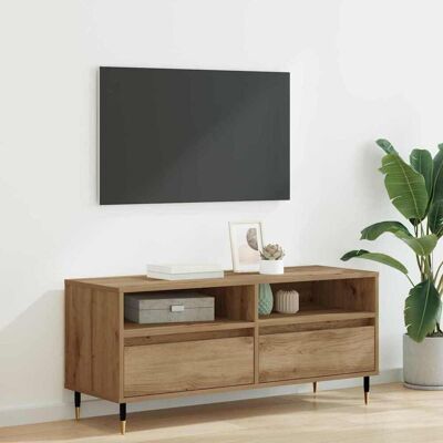 vidaXL TV-Schränk mit Schubladen Artisan-Eiche 100 x 34,5 x 44,5 cm - Braun vidaXL TV-Schränk mit Schubladen Artisan-Eiche 100 x 34,5 x 44,5 cm - Braun