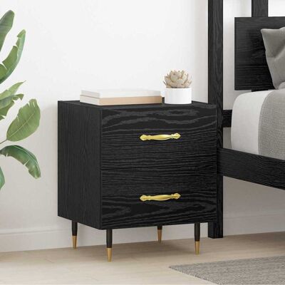 vidaXL Nachttisch Schwarz Eichen-Optik 40 x 35 x 47,5 cm Holzwerkstoff - Schwarz vidaXL Nachttisch Schwarz Eichen-Optik 40 x 35 x 47,5 cm Holzwerkstoff - Schwarz