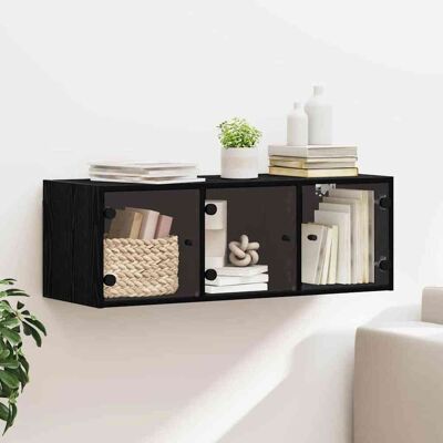 vidaXL Wandschrank Schwarz Eichen-Optik 102 x 37 x 35 cm Holzwerkstoff - Schwarz vidaXL Wandschrank Schwarz Eichen-Optik 102 x 37 x 35 cm Holzwerkstoff - Schwarz