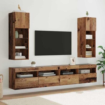 vidaXL Wandmontierte TV-Schränke 2 pcs Altholz 30,5 x 30 x 90 cm - Braun vidaXL Wandmontierte TV-Schränke 2 pcs Altholz 30,5 x 30 x 90 cm - Braun