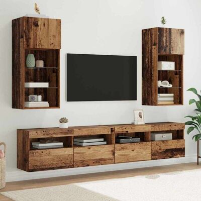 vidaXL Wandmontierte TV-Schränke 2 pcs Altholz 40.5 x 30 x 90 cm - Braun vidaXL Wandmontierte TV-Schränke 2 pcs Altholz 40.5 x 30 x 90 cm - Braun
