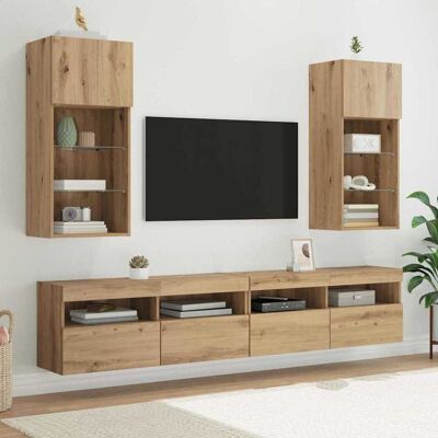 vidaXL Wandmontierte TV-Schränke 2 pcs Artisan-Eiche 40.5 x 30 x 90 cm - Braun vidaXL Wandmontierte TV-Schränke 2 pcs Artisan-Eiche 40.5 x 30 x 90 cm - Braun