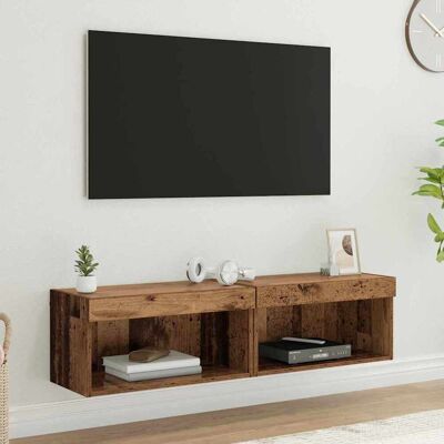vidaXL TV-Schrankset 2 pcs Altholz 60 x 30 x 30 cm Holzwerkstoff - Braun vidaXL TV-Schrankset 2 pcs Altholz 60 x 30 x 30 cm Holzwerkstoff - Braun