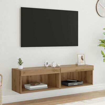 vidaXL TV-Schrankset 2 pcs Artisan-Eiche 60 x 30 x 30 cm Holzwerkstoff - Braun vidaXL TV-Schrankset 2 pcs Artisan-Eiche 60 x 30 x 30 cm Holzwerkstoff - Braun