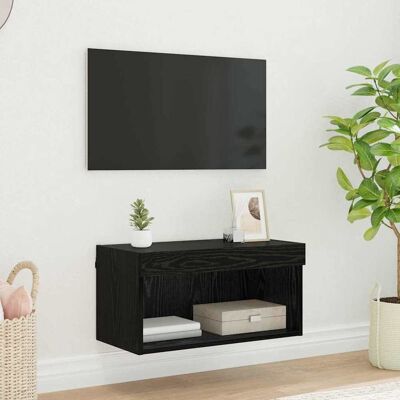 vidaXL TV-Schrankset mit LED Schwarz Eichen-Optik 60 x 30 x 30 cm - Schwarz vidaXL TV-Schrankset mit LED Schwarz Eichen-Optik 60 x 30 x 30 cm - Schwarz