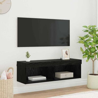 vidaXL TV-Wandschrank mit LED Schwarz Eichen-Optik 100 x 30 x 30 cm - Schwarz vidaXL TV-Wandschrank mit LED Schwarz Eichen-Optik 100 x 30 x 30 cm - Schwarz
