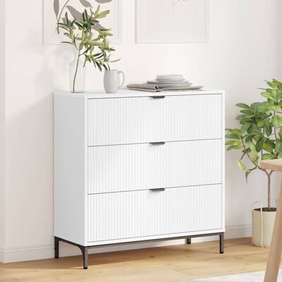 vidaXL Sideboard mit Schubladen Weiß 79,5 x 33 x 82 cm Holzwerkstoff - Weiß vidaXL Sideboard mit Schubladen Weiß 79,5 x 33 x 82 cm Holzwerkstoff - Weiß