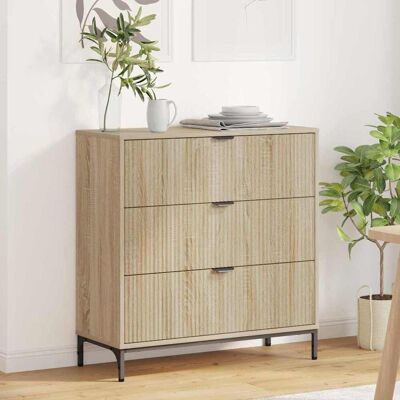 vidaXL Sideboard Sonoma-Eiche 79,5 x 33 x 82 cm Holzwerkstoff - Braun vidaXL Sideboard Sonoma-Eiche 79,5 x 33 x 82 cm Holzwerkstoff - Braun