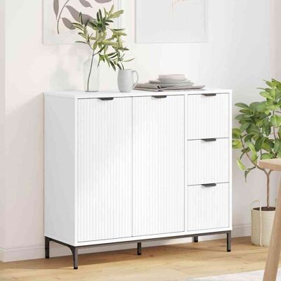 vidaXL Sideboard mit Schubladen Weiß 89,5 x 33 x 82 cm Holzwerkstoff - Weiß vidaXL Sideboard mit Schubladen Weiß 89,5 x 33 x 82 cm Holzwerkstoff - Weiß