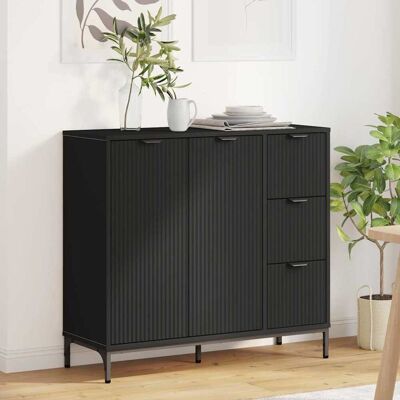 vidaXL Sideboard Schwarz 89,5 x 33 x 82 cm Holzwerkstoff - Schwarz vidaXL Sideboard Schwarz 89,5 x 33 x 82 cm Holzwerkstoff - Schwarz
