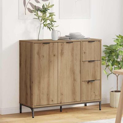 vidaXL Sideboard Artisan-Eiche 89,5 x 33 x 82 cm Holzwerkstoff - Braun vidaXL Sideboard Artisan-Eiche 89,5 x 33 x 82 cm Holzwerkstoff - Braun