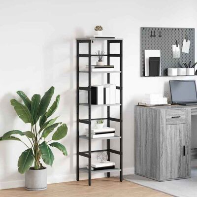 vidaXL Bücherregal Graues Sonoma 40 x 29,5 x 149 cm Holzwerkstoff - Grau vidaXL Bücherregal Graues Sonoma 40 x 29,5 x 149 cm Holzwerkstoff - Grau