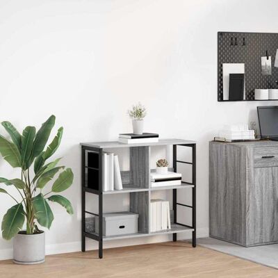 vidaXL Bücherregal Graues Sonoma 82 x 32 x 79 cm Holzwerkstoff - Grau vidaXL Bücherregal Graues Sonoma 82 x 32 x 79 cm Holzwerkstoff - Grau