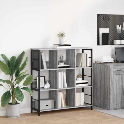 vidaXL Bücherregal Graues Sonoma 102 x 32 x 104,5 cm Holzwerkstoff - Grau vidaXL Bücherregal Graues Sonoma 102 x 32 x 104,5 cm Holzwerkstoff - Grau
