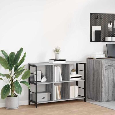 vidaXL Bücherregal Graues Sonoma 102 x 32 x 72,5 cm Holzwerkstoff - Grau vidaXL Bücherregal Graues Sonoma 102 x 32 x 72,5 cm Holzwerkstoff - Grau