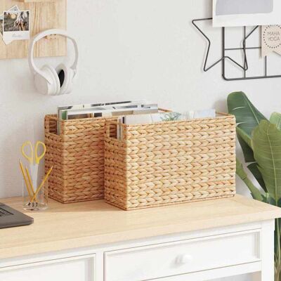 vidaXL Zeitschriftenkörbe 2 pcs Natur 39 x 14 x 25 cm Wasserhyazinthe - Braun vidaXL Zeitschriftenkörbe 2 pcs Natur 39 x 14 x 25 cm Wasserhyazinthe - Braun