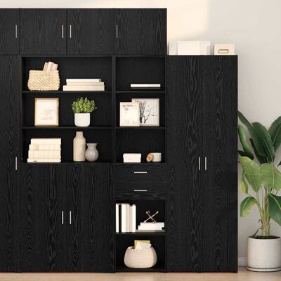 vidaXL Highboard Schwarz Eichen-Optik 50 x 42,5 x 185 cm Holzwerkstoff - Schwarz vidaXL Highboard Schwarz Eichen-Optik 50 x 42,5 x 185 cm Holzwerkstoff - Schwarz