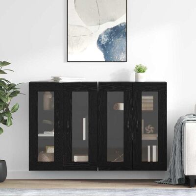 vidaXL Wandschränke 2 pcs Schwarz Eichen-Optik 69,5 x 34 x 90 cm - Schwarz vidaXL Wandschränke 2 pcs Schwarz Eichen-Optik 69,5 x 34 x 90 cm - Schwarz