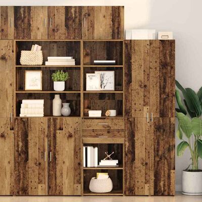 vidaXL Highboard Wandmontiert Altholz 50 x 42,5 x 225 cm Holzwerkstoff - Braun vidaXL Highboard Wandmontiert Altholz 50 x 42,5 x 225 cm Holzwerkstoff - Braun