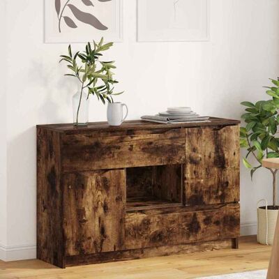 vidaXL Sideboard Geräucherte Eiche 100 x 30 x 65,6 Holzwerkstoff - Braun vidaXL Sideboard Geräucherte Eiche 100 x 30 x 65,6 Holzwerkstoff - Braun
