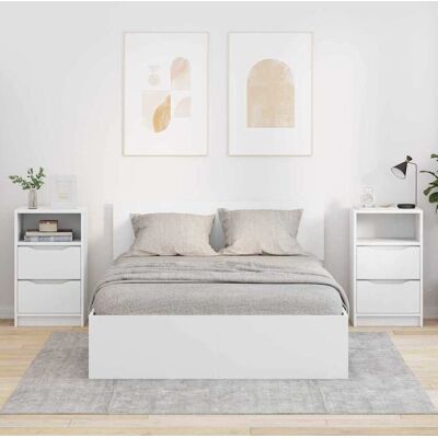 vidaXL Nachttische 2 pcs Weiß 40 x 30 x 467 cm Holzwerkstoff - Weiß vidaXL Nachttische 2 pcs Weiß 40 x 30 x 467 cm Holzwerkstoff - Weiß