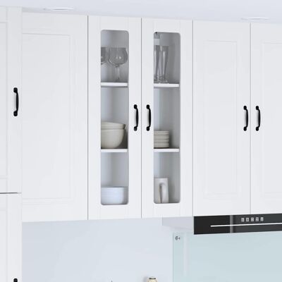 vidaXL Wandglas-Schrank LUCCA Weiß 60 x 31 x 100 cm Holzwerkstoff - Weiß vidaXL Wandglas-Schrank LUCCA Weiß 60 x 31 x 100 cm Holzwerkstoff - Weiß