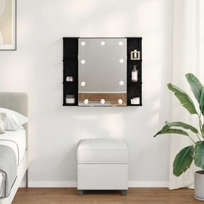 vidaXL Spiegelschrank mit Regal Schwarz Eichen-Optik 70 x 16,5 x 60 cm - Schwarz vidaXL Spiegelschrank mit Regal Schwarz Eichen-Optik 70 x 16,5 x 60 cm - Schwarz
