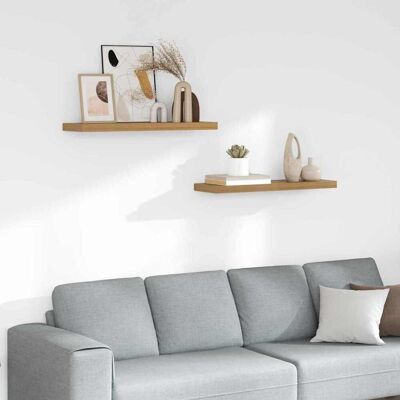 vidaXL Wandregal 2 stk. Braun 80 x 23,5 x 3,8 cm Holzwerkstoff - Braun vidaXL Wandregal 2 stk. Braun 80 x 23,5 x 3,8 cm Holzwerkstoff - Braun