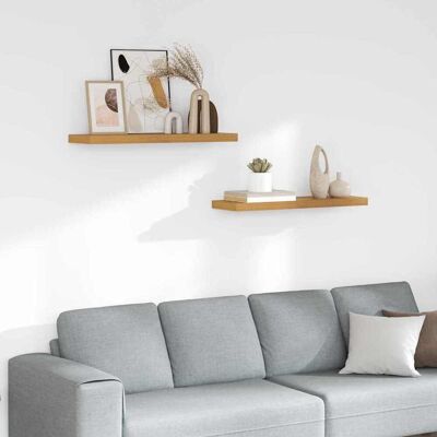 vidaXL Wandregal 2 pcs Beige 80 x 23,5 x 4 cm Holzwerkstoff - Beige vidaXL Wandregal 2 pcs Beige 80 x 23,5 x 4 cm Holzwerkstoff - Beige