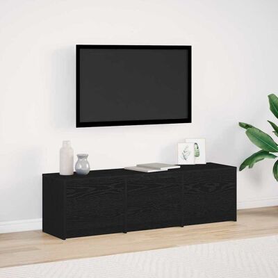 vidaXL TV Cabinet with LED Schwarze Eiche 140 x 34 x 40 cm - Schwarz vidaXL TV Cabinet with LED Schwarze Eiche 140 x 34 x 40 cm - Schwarz