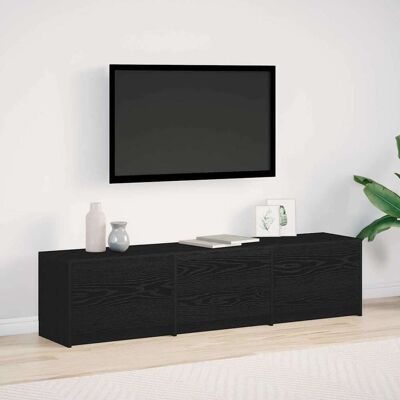 vidaXL TV Cabinet with LED Schwarze Eiche 165 x 34 x 40 cm - Schwarz vidaXL TV Cabinet with LED Schwarze Eiche 165 x 34 x 40 cm - Schwarz