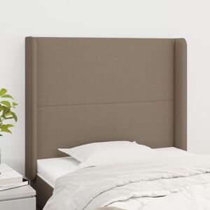 vidaXL Kopfteil mit Ohren Taupe 103x16x118/128 cm Stoff - Taupe