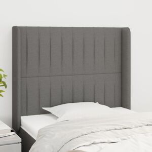 vidaXL Kopfteil mit Ohren Dunkelgrau 83x16x118/128 cm Stoff - Grau