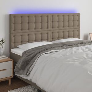 vidaXL LED Kopfteil Taupe 160x5x118/128 cm Stoff - Taupe